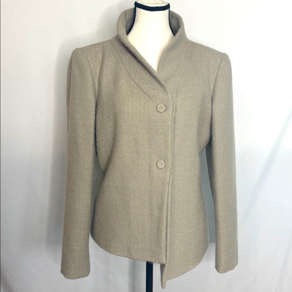 Calvin Klein Collection Wool and Mohair Asymmetrical Blazer/ Jacket